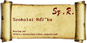 Szokolai Réka névjegykártya