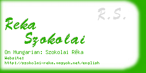 reka szokolai business card